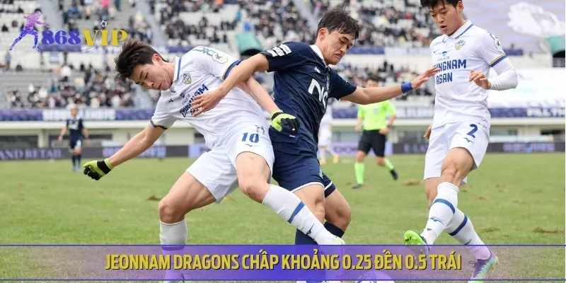 Jeonnam Dragons chấp kèo 0.25 đến 0.5 trái trận này